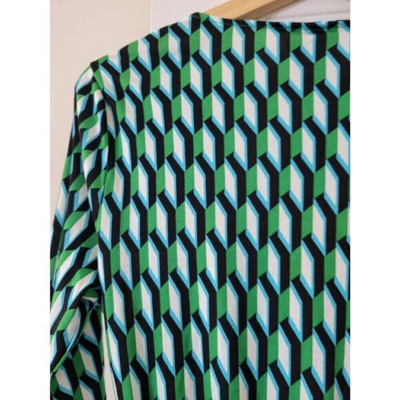 DVF × Target Women's Long Sleeve Midi Arrow Geo Green Wrap Dress Size M FAST SHI - Picture 7 of 8